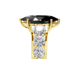 Yellow gold Fancy Black Marquise Cut Brilliant Diamond Pavé Band with Six-Prong Setting_17
