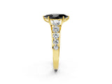 Yellow gold Fancy Black Marquise Cut Brilliant Diamond Pavé Band with Six-Prong Setting_2