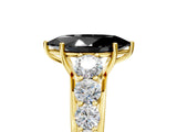 Yellow gold Fancy Black Marquise Cut Brilliant Diamond Pavé Band with Six-Prong Setting_5
