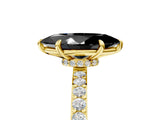 Yellow gold Fancy Black Marquise Cut Brilliant Pavé Band Solitaire with Four-Prong Setting_5