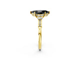 Yellow gold Fancy Black Marquise Cut Brilliant Three-Stone Pave Band with Four-Prong Setting_2