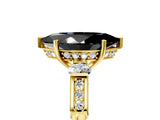 Yellow gold Fancy Black Marquise Cut Brilliant Three-Stone Pave Band with Four-Prong Setting_5