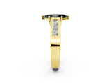 Yellow gold Fancy Black Marquise Cut Cut Channel Set Solitaire Ring with Four-Prong Setting_2