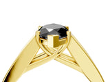 Yellow gold Fancy Black Marquise Cut Cut Channel Set Solitaire Ring with Four-Prong Setting_4