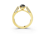 Yellow gold Fancy Black Marquise Cut Cut Diamond Channel Set Solitaire Ring with Four-Prong Setting_3