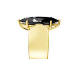 Yellow gold Fancy Black Marquise Cut Cut Diamond Channel Set Solitaire Ring with Four-Prong Setting_5
