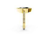 Yellow gold Fancy Black Marquise Cut-Cut Diamond Halo Engagement Ring with Pave Band and Prong Setting_2