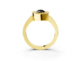 Yellow gold Fancy Black Marquise Cut-Cut Diamond Halo Engagement Ring with Pave Band and Prong Setting_3