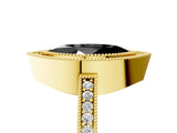 Yellow gold Fancy Black Marquise Cut-Cut Diamond Halo Engagement Ring with Pave Band and Prong Setting_5