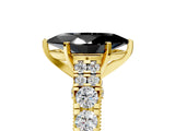 Yellow gold Fancy Black Marquise Cut Cut Diamond Pavé Band Solitaire with Four-Prong Setting_5