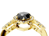 Yellow gold Fancy Black Marquise Cut Cut Halo Diamond Infinity Band with Four-Prong Setting_4