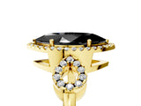 Yellow gold Fancy Black Marquise Cut Cut Halo Diamond Infinity Band with Four-Prong Setting_5