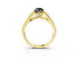 Yellow gold Fancy Black Marquise Cut Cut Pave Split Shank Engagement Ring with Four-Prong Setting_3