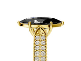 Yellow gold Fancy Black Marquise Cut Cut Pave Split Shank Engagement Ring with Four-Prong Setting_5