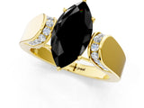 Yellow gold Fancy Black Marquise Cut Diamond Channel Set Solitaire Ring with Four-Prong Setting_13