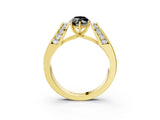 Yellow gold Fancy Black Marquise Cut Diamond Channel Set Solitaire Ring with Four-Prong Setting_15