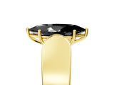 Yellow gold Fancy Black Marquise Cut Diamond Channel Set Solitaire Ring with Four-Prong Setting_17