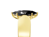 Yellow gold Fancy Black Marquise Cut Diamond Channel Set Solitaire Ring with Four-Prong Setting_29