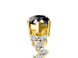 Yellow gold Fancy Black Marquise Cut Diamond Cluster Pavé Band with Four-Prong Setting_8