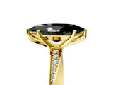 Yellow gold Fancy Black Marquise Cut Diamond Engagement Ring with Side Stone Accents and Four-Prong Setting_17