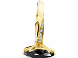 Yellow gold Fancy Black Marquise Cut Diamond Engagement Ring with Side Stone Accents and Four-Prong Setting_96