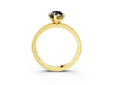 Yellow gold Fancy Black Marquise Cut Diamond Milgrain Pavé Engagement Ring with Four-Prong Setting_3
