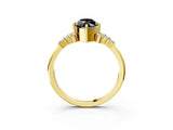 Yellow gold Fancy Black Marquise Cut Diamond Ring with Side Stones and Four-Prong Setting_39