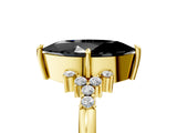 Yellow gold Fancy Black Marquise Cut Diamond Ring with Side Stones and Four-Prong Setting_41