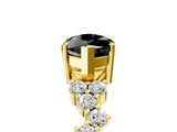Yellow gold Fancy Black Marquise Cut Diamond Scattered Round Accent Ring with Prong Setting_17