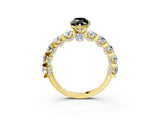 Yellow gold Fancy Black Marquise Cut Diamond Side Stone Engagement Ring with Four-Prong Setting_51