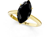 Yellow gold Fancy Black Marquise Cut Diamond Solitaire Engagement Ring with Classic Band and Four-Prong Setting_13