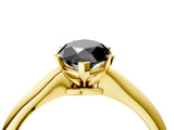 Yellow gold Fancy Black Marquise Cut Diamond Solitaire Engagement Ring with Classic Band and Four-Prong Setting_16