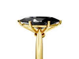 Yellow gold Fancy Black Marquise Cut Diamond Solitaire Engagement Ring with Classic Band and Four-Prong Setting_17