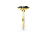 Yellow gold Fancy Black Marquise Cut Diamond Solitaire Engagement Ring with Classic Band and Four-Prong Setting_38