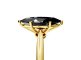 Yellow gold Fancy Black Marquise Cut Diamond Solitaire Engagement Ring with Classic Band and Four-Prong Setting_41