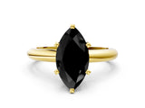 Yellow gold Fancy Black Marquise Cut Diamond Solitaire Engagement Ring with Round Band and Four-Prong Setting_84