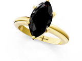 Yellow gold Fancy Black Marquise Cut Diamond Solitaire Engagement Ring with Round Band and Four-Prong Setting_85
