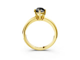 Yellow gold Fancy Black Marquise Cut Diamond Solitaire Engagement Ring with Round Band and Four-Prong Setting_87