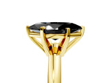 Yellow gold Fancy Black Marquise Cut Diamond Solitaire Engagement Ring with Round Band and Four-Prong Setting_89