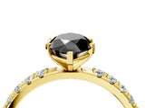 Yellow gold Fancy Black Marquise Cut Diamond Solitaire Pavé Band with Four-Prong Setting_4