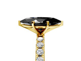 Yellow gold Fancy Black Marquise Cut Diamond Solitaire Pavé Band with Four-Prong Setting_5