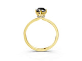 Yellow gold Fancy Black Marquise Cut Diamond Solitaire Ring with Classic Band and Four-Prong Setting_3