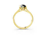 Yellow gold Fancy Black Marquise Cut Diamond Solitaire Ring with Flower Prong Setting and Classic Band_39