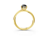 Yellow gold Fancy Black Marquise Cut Diamond Solitaire Ring with Thin Band and Four-Prong Setting_3