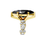 Yellow gold Fancy Black Marquise Cut Diamond Solitaire with Side Stones, Pave Band, Four-Prong Setting_41