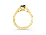 Yellow gold Fancy Black Marquise Cut Solitaire Cathedral Diamond Engagement Ring with Channel-Set Band and Four-Prong Setting_6