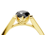 Yellow gold Fancy Black Marquise Cut Solitaire Cathedral Diamond Engagement Ring with Channel-Set Band and Four-Prong Setting_7