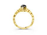 Yellow gold Fancy Black Marquise Cut Solitaire Diamond Ring with Infinity Twist Band and Four-Prong Setting_27