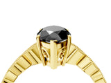 Yellow gold Fancy Black Marquise Cut Solitaire Diamond Ring with Infinity Twist Band and Four-Prong Setting_28