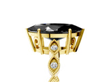Yellow gold Fancy Black Marquise Cut Solitaire Diamond Ring with Infinity Twist Band and Four-Prong Setting_29